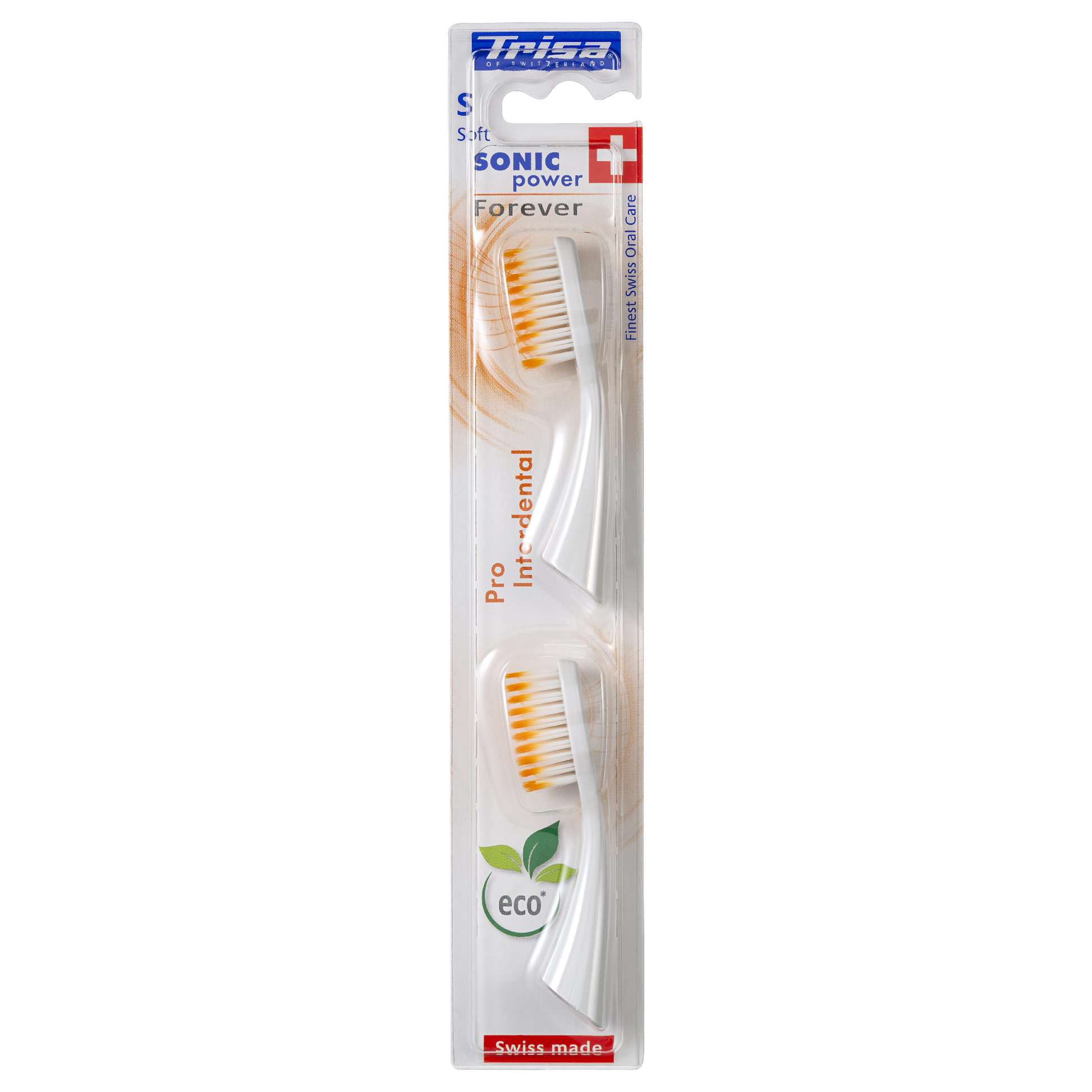 TRISA Sonicpower Pro Interdental replacement heads in package designed for deep interdental cleaning